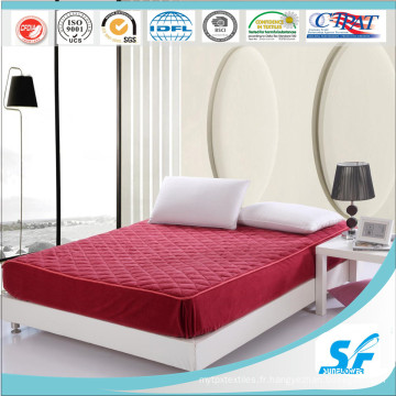 Matelas matelassé en couleur unisexe avec jupe Protecteur matelas en coton